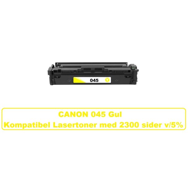 CANON 045H Yellew (gul) Lasertoner Kompatibel med Canon 045H Yellew. Printer 2300 sider v/5%