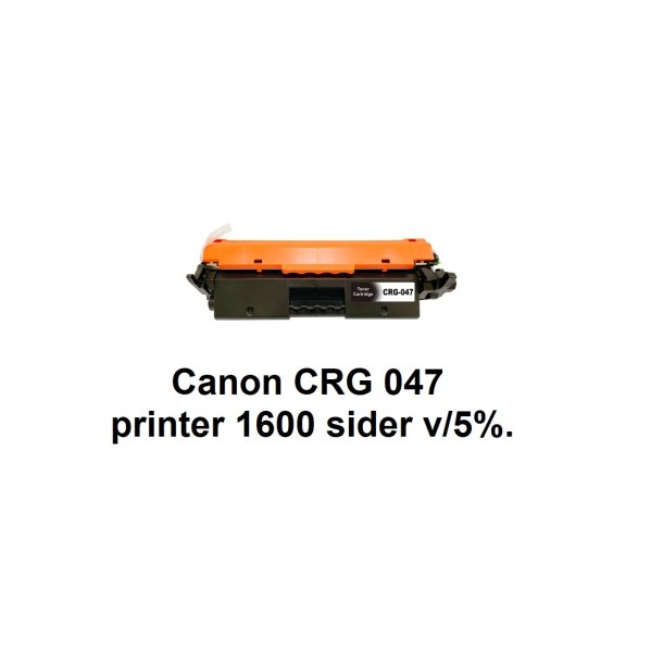 Canon 047 Sort kompatibel med Canon 047 Sort lasertoner med 1.600 sider v/5%