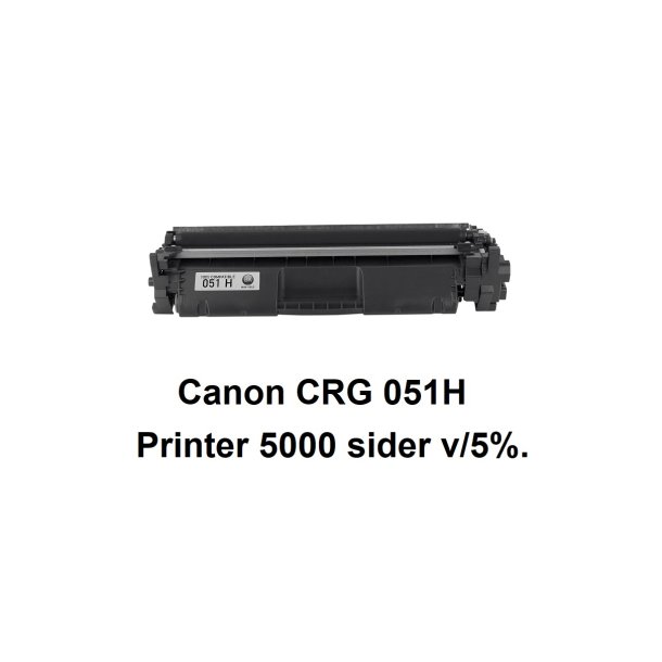 Canon 051H Sort lasertoner den er kompatibel med den originale Canon 051H printer 3500 sider v/5%.