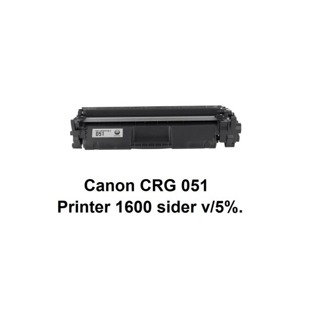 Canon 051 Sort lasertoner den er kompatibel med den originale Canon 051 printer 1600 sider v/5%.