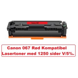 Sampack med 5 styk Canon 067 B,C,M,Y Kompatibel Lasertonerne 6450 sider v/ 5%.