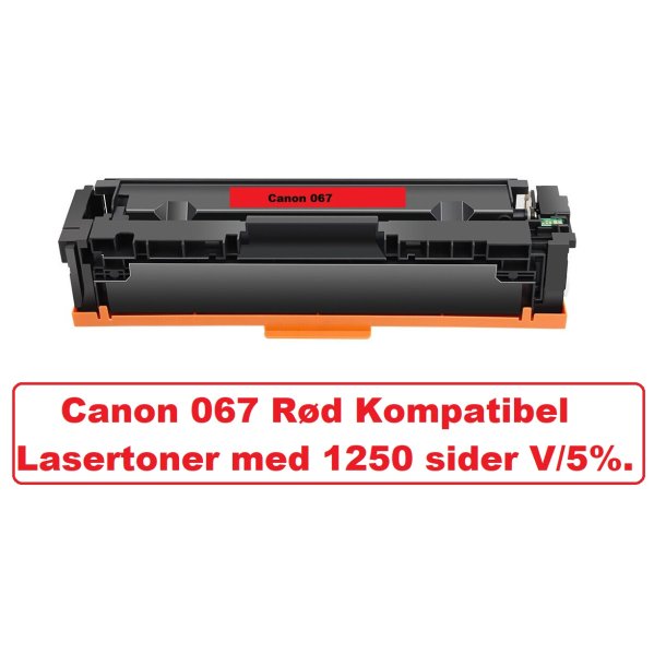 CANON 067 Magenta (rd) Lasertoner Kompatibel med Canon 067 cyan. Printer 1250 sider v/5%