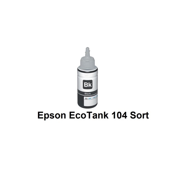 Sammenpak med 4 styk Epson 104 BK-c-m-y er kompatibel Blkrefill Indeholder 280ml.
