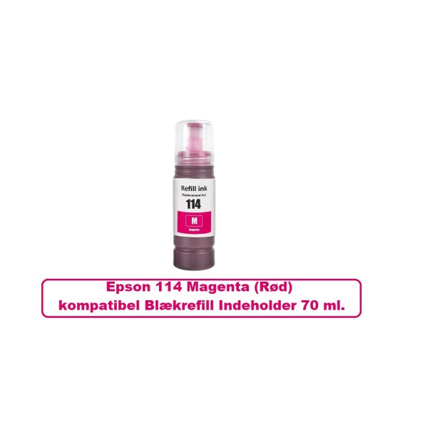 Epson 114 Magenta (Rd) kompatibel Blkrefill Indeholder 70 ml.