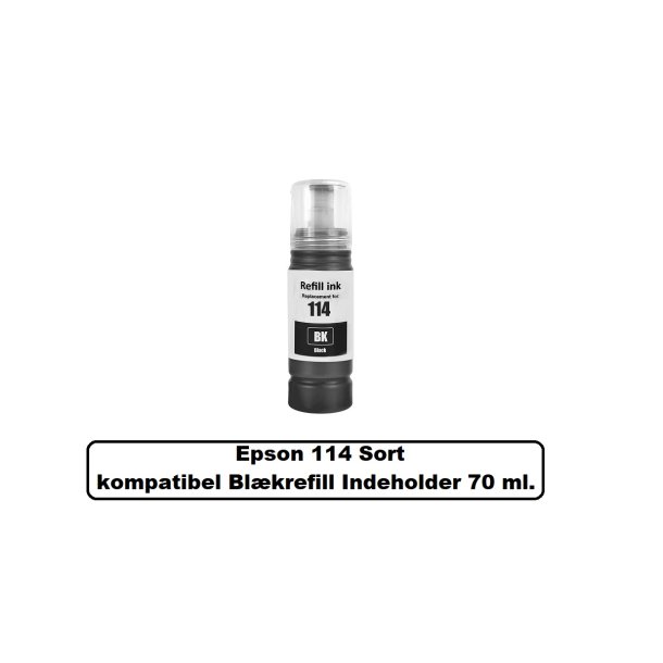 Sammenpak med 7 styk Epson 114 BK-C-M-Y-GY-PB. er kompatibel Blkrefill Indeholder ialt 490 ml.