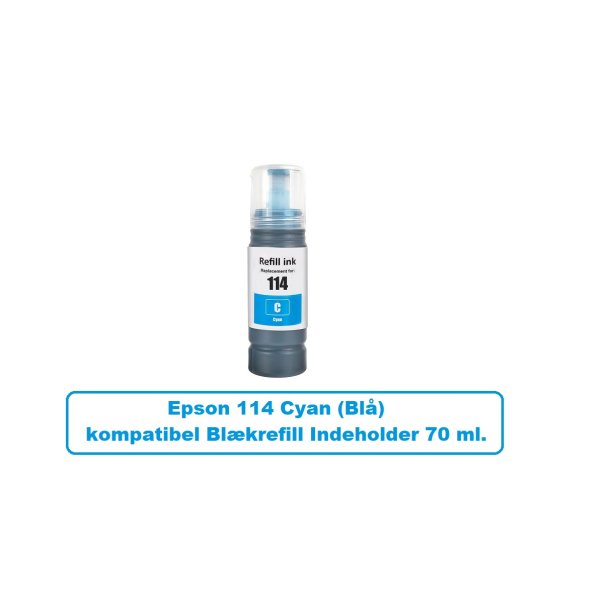 Epson 114 Cyan (bl) kompatibel Blkrefill Indeholder 70 ml.