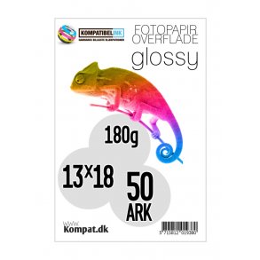 Fotopapir 13 x 18 i 150g (Glossy) med 50 ark pr.pakke