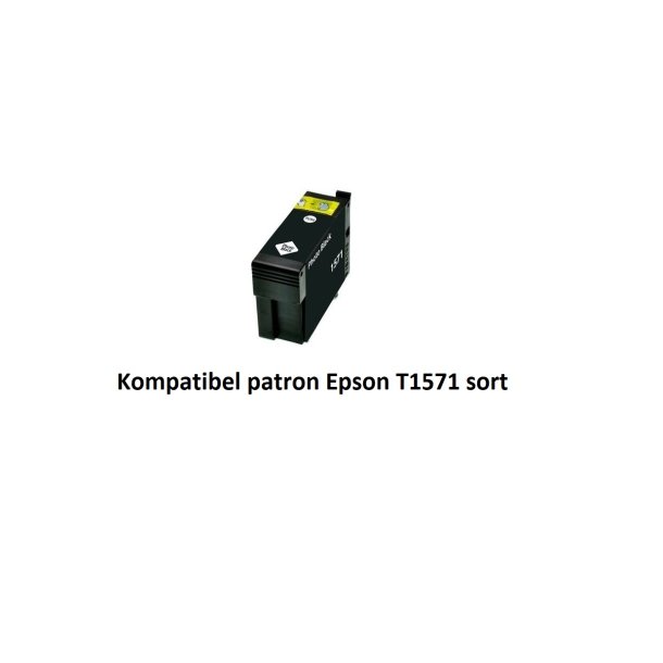 Epson T1571XL BK (sort) kompatibel blkpatron indeholder 32ml.