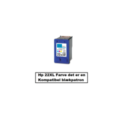 Sampack med 2x HP 21XL og 1x HP 22XL. Kompatible blkpatroner indeholder i alt 62 ml.