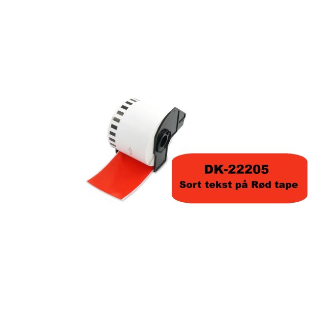 Brother DK 22205 Rd Endels Bane kompatible labels i papirtape Rd 62mm bred og 30,48 m lange.