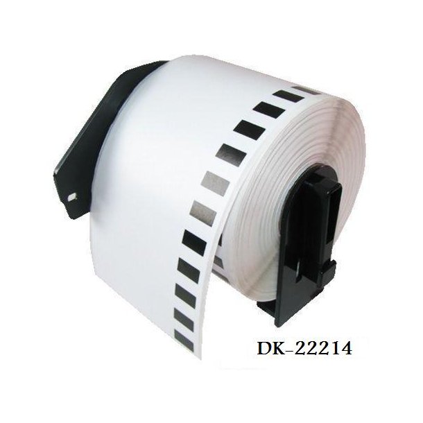 Brother DK-22214 Endels Bane kompatible labels i 12 mm bred og 30,48 m lange.