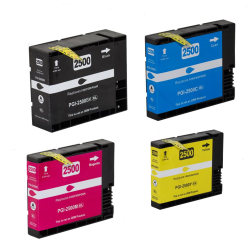 pakke med Canon PGI 2500XL 4 styk blkpatron indeholder 70-20ml. (ialt 130ml.)
