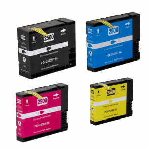 pakke med Canon PGI 2500XL 4 styk blkpatron indeholder 70-20ml. (ialt 130ml.)