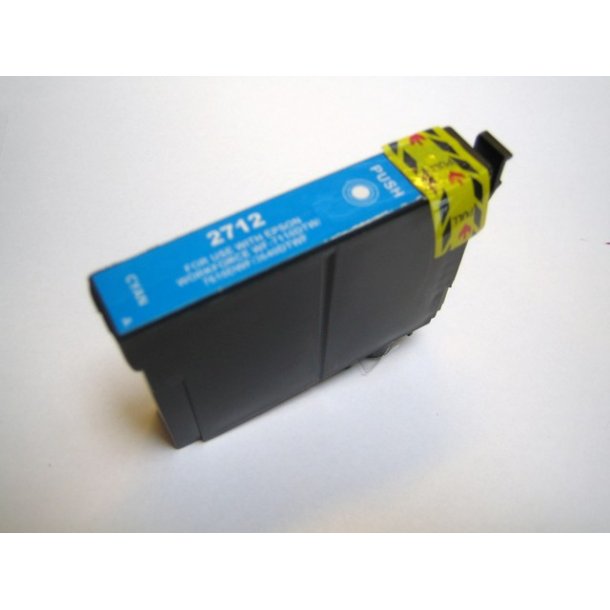 Epson T2712 C Kompatibel bl&aelig;kpatron indholder 13 ml.