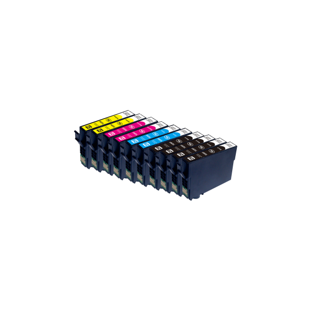 Sampack Epson 4 styk T2991 BK og 2 af hver T2992 C T2993 M T2994 Y kompatibel blkpatroner med 132ML