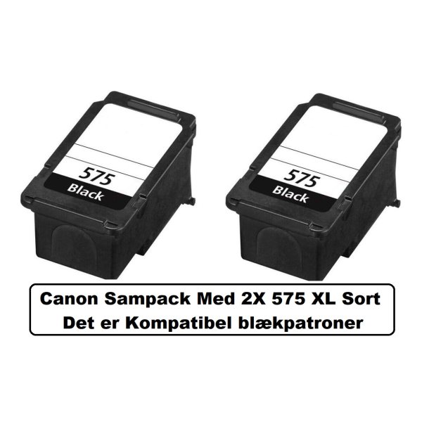 Sampack KUN med SORT 2x canon PG 575 XL kompatibel blkpatroner indeholder 28ml ialt.