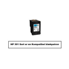 HP 301XL Sort kompatibel blkpatron med 21 ML.