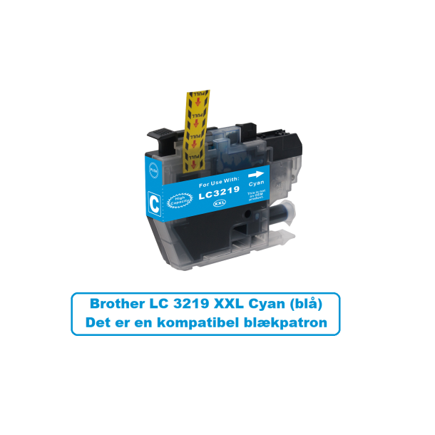 Brother Sampack med 4 styk LC 3219 XXL kompatibel blkpatron indeholder 119ml.
