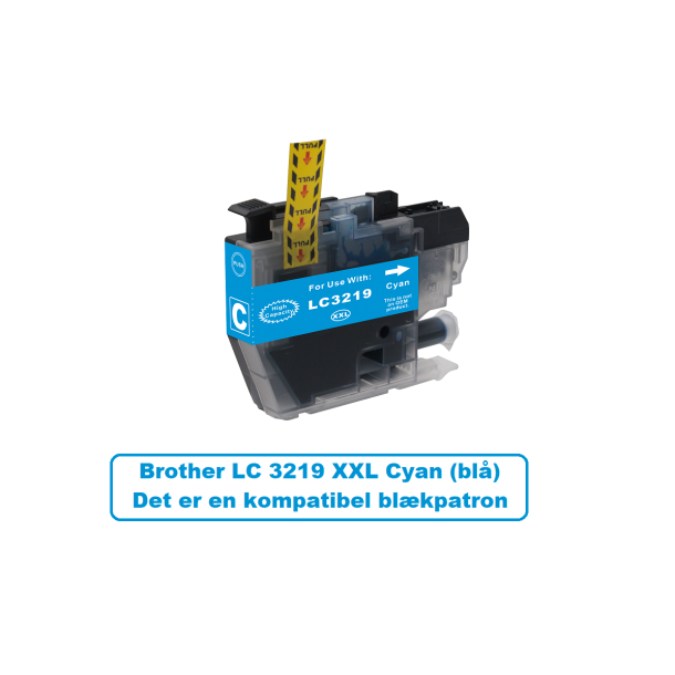 Brother LC 3219 XXL Cyan (bl) kompatibel blkpatron indeholder 18ml.