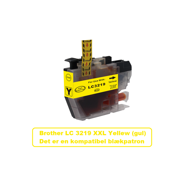 Brother LC 3219 XXL gul kompatibel blkpatron indeholder 18ml.