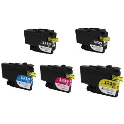 Sammenpak med 5 styk Brother LC 3239XL BK-c-m-y er kompatibel Indeholder 406 ml.