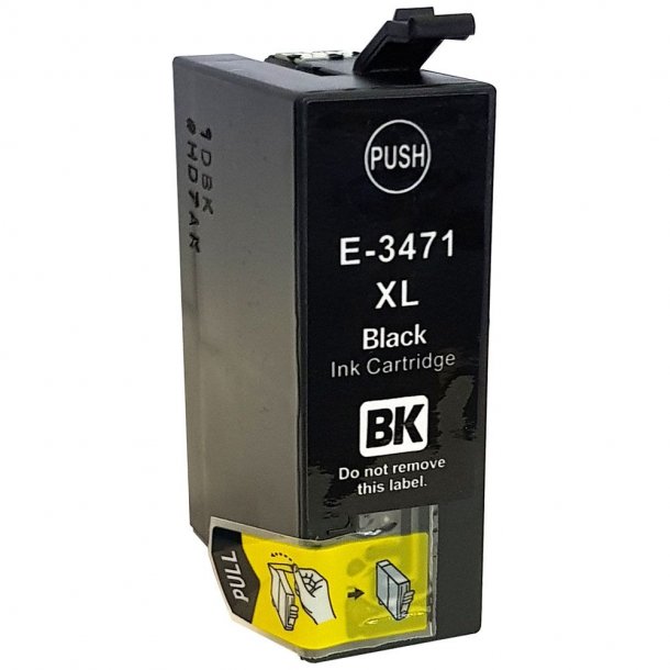 Epson 3471XL BK (sort) kompatibel blkpatron indeholder 33ml.
