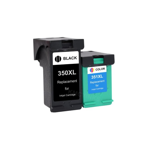 Sampack med 1x HP 350XL og 1x HP 351XL. Kompatible blkpatroner indeholder 46 ml ialt.