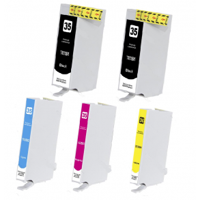 Epson 35XL Sampack med 5 styk kompatibel blkpatron indeholder 165ml.