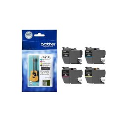  Brother Sampack med 4 styk LC 421XL originale blkpatron indeholder 40 ml.