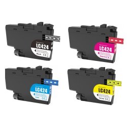  Brother Sampack med 4 styk LC 424XL Kompatibel blkpatron indeholder 45 ml ialt.