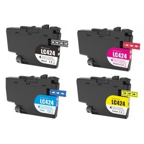  Brother Sampack med 4 styk LC 424XL Kompatibel blkpatron indeholder 45 ml ialt.
