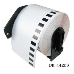 Brother DK 44205 Endels Bane kompatible labels i 62 mm bred og30,48 m lange.