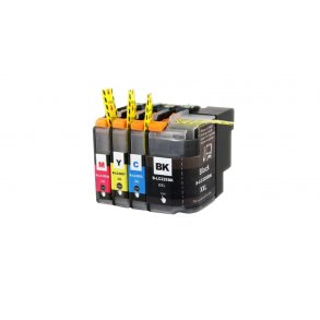 Sammenpak med 4 styk Brother LC 22 BK-c-m-y er kompatibel Indeholder 103ml.