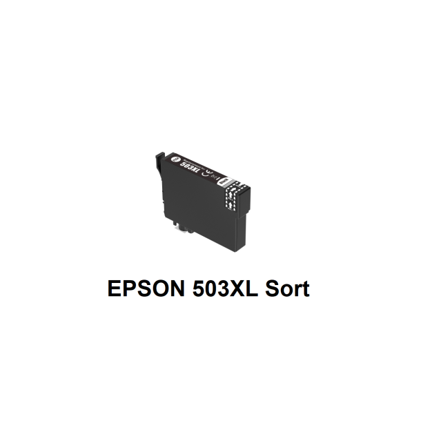 Epson 503XL BK (sort) er en kompatibel blkpatron den indeholder hele 12ml.