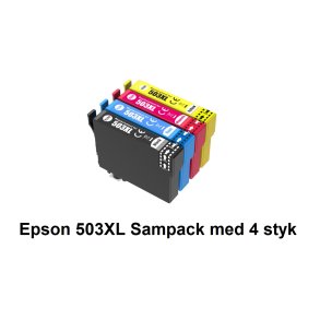 Epson Sampack med 4 styk Epson 503 XL Kompatibel blkpatroner indeholder 42ml ialt.