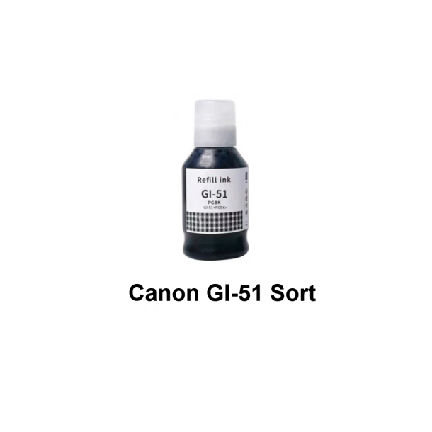 Canon GI 51 Sammenpak med 4 styk kompatibel Blkrefill Indeholder ialt 350ml.