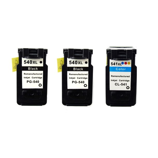 Canon Sampack 2x pg 540XL BK og 1x CL 541XL CMY Kompatibel blkpatroner indeholder ialt 57 ml.