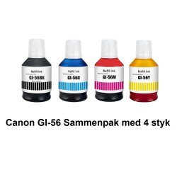 Canon GI 56 Sammenpak med 4 styk kompatibel Blkrefill Indeholder ialt 590ml.