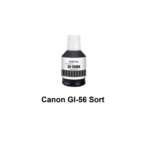 Canon GI 56 Sammenpak med 5 styk kompatibel Blkrefill Indeholder ialt 760ml.