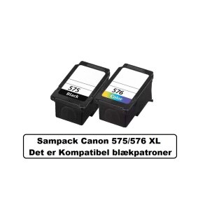 Canon Sampack med 1x pg 575XL BK og 1x cl 576XL CMY kompatibel blkpatroner indeholder 26ml ialt.