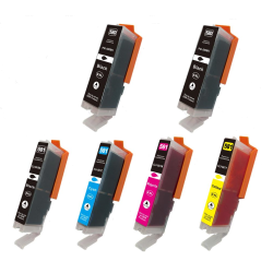 Sampack med 6 styk Canon 2x Pgi 580XXL,1x Cli 581XXL B/C/M/Y. kompatible blkpatroner indeholder 108ml.