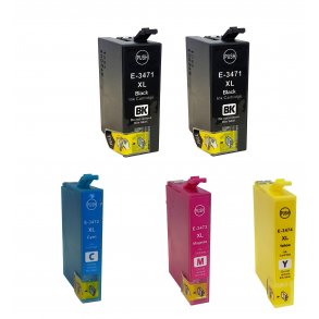 Epson 34XL Sampack med 5 styk kompatibel blkpatron indeholder 100ml.