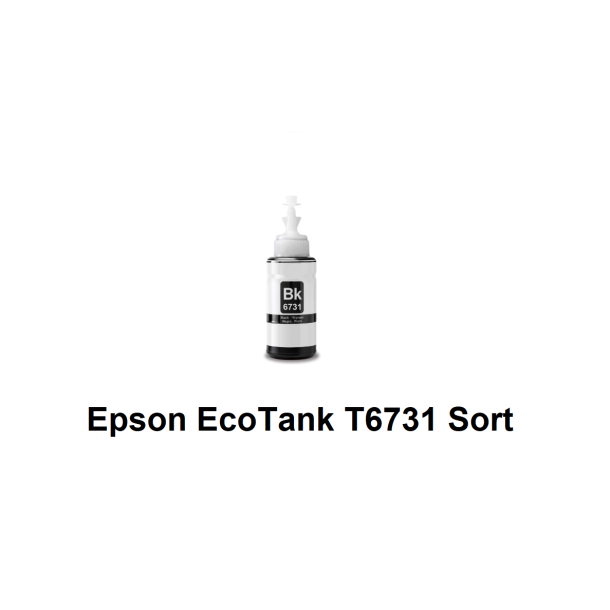  Epson EcoTank T6731-32-33-34  Sammenpak med 5 styk kompatibel Blkrefill Indeholder ialt 350ml