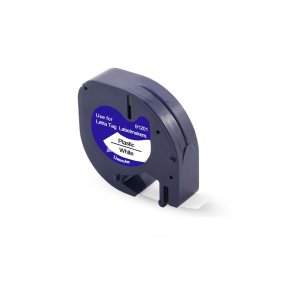 Dymo‌ LetraTAG Tape 91201 sort p hvid plast tape 12 mm x 4 m Kompatibel.