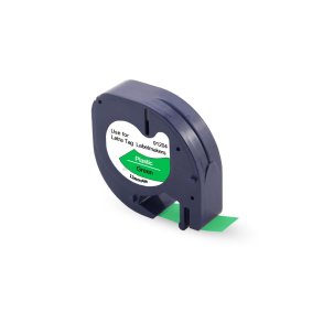 Dymo‌ LetraTAG Tape 91204 sort tekst p Grn plast 12mm x 4m kompatibel.