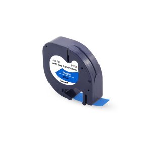 Dymo‌ LetraTAG Tape 91205 sort tekst p Bl plast Tape 12mm x 4m kompatibel.