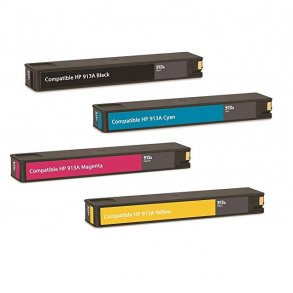 HP 913A Sampack med 4 styk kompatibel blkpatron Sampack indeholder hele 245ml.