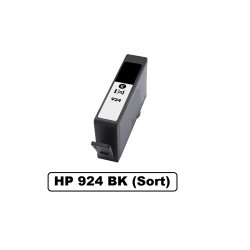  Sampack 4 styk HP 924e Kompatible blkpatroner indhold hele (46 ml og 13,5 ml) ialt 86,5ml.