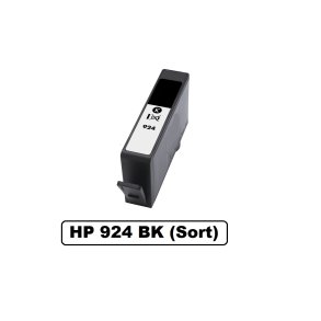 HP 924e BK (sort) kompatibel blkpatron indeholder 46ml.