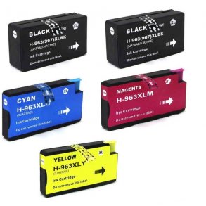 Sampack 5 styk HP 963XL Kompatible blkpatroner indhold hele 192,5ml. ialt